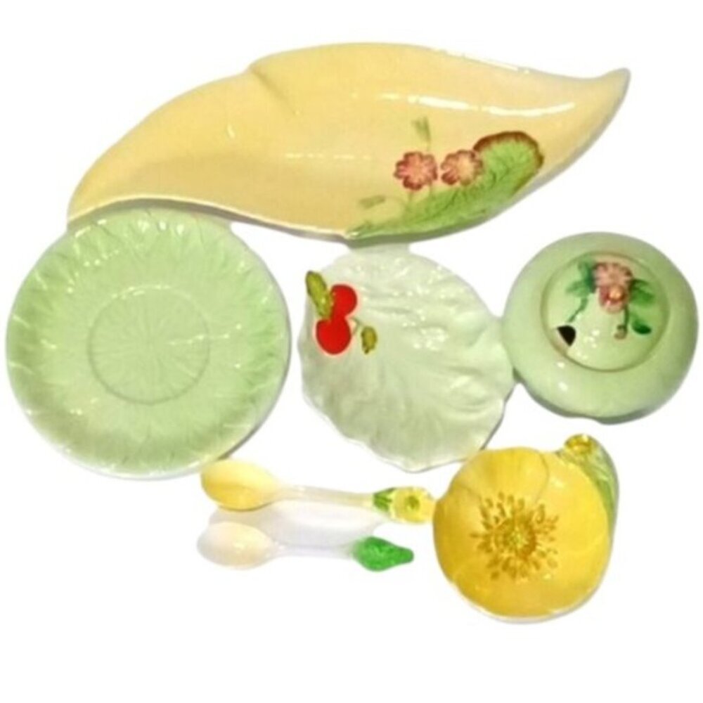 Vintage Assorted Lot of 7 Carlton Ware Plates Bowls Dishes Spoons Mid-Century